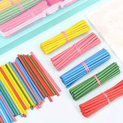 100pcs Wooden Counting Sticks Math Teaching Tools Colored Study Supplies