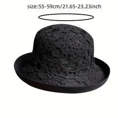 Flower Hollow Knitted Sun Hat Bucket Hat Foldable Cloche Hats for Women Summer