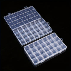 Rectangle Plastic Jewelry Box 28 Grids Compartment Storage Organizer