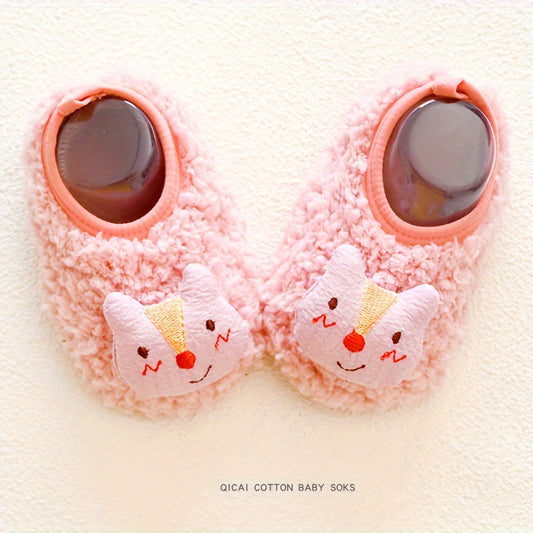Furry House Shoes for Boys and Girls Non Slip Soft Bottom Walking Shoes