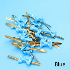 100pcs Colorful Butterfly Tie Silk Biscuit Bag Cable Tie