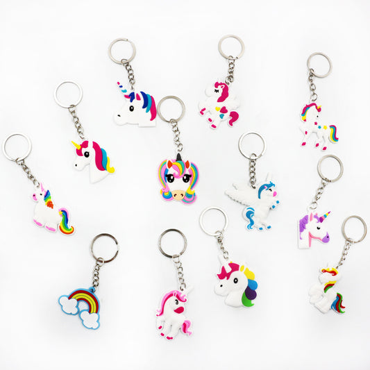 12pcs Silicone Unicorn Keychains - Perfect Gift