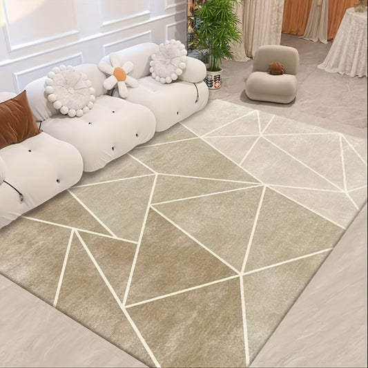 Soft Fluffy Geometric Area Rug for Living Room, Bedroom - Water