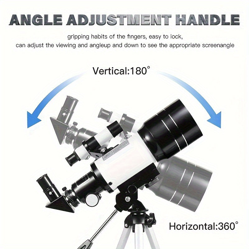 High Refracting Telescope 99X Max Magnification 70mm Lens ABS Material