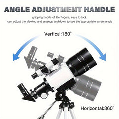 High Refracting Telescope 99X Max Magnification 70mm Lens ABS Material