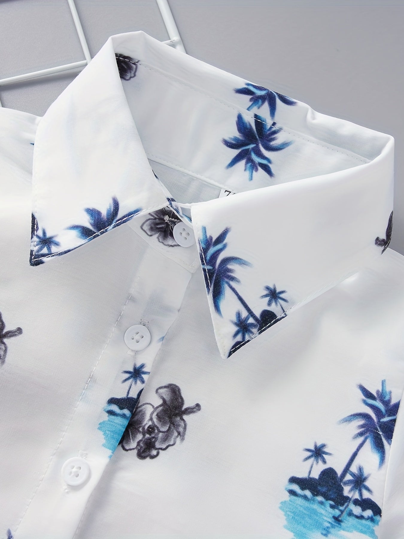 Coconut Tree Print Boys Summer Beach Shirt