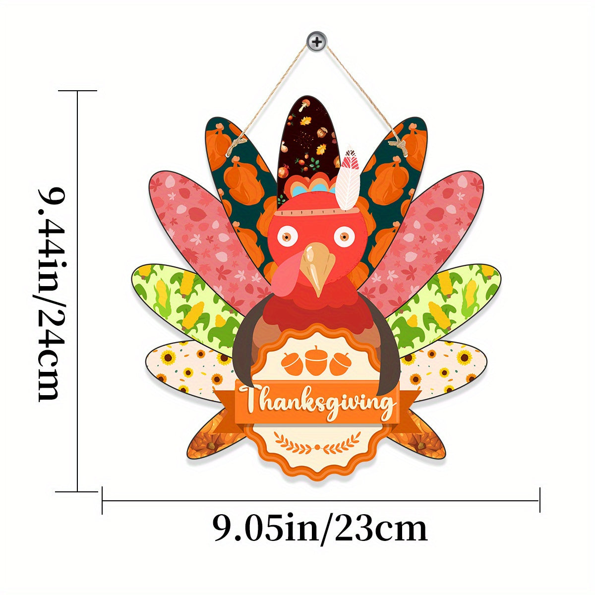 Thanksgiving Party Decoration Hemp Rope Doorplate