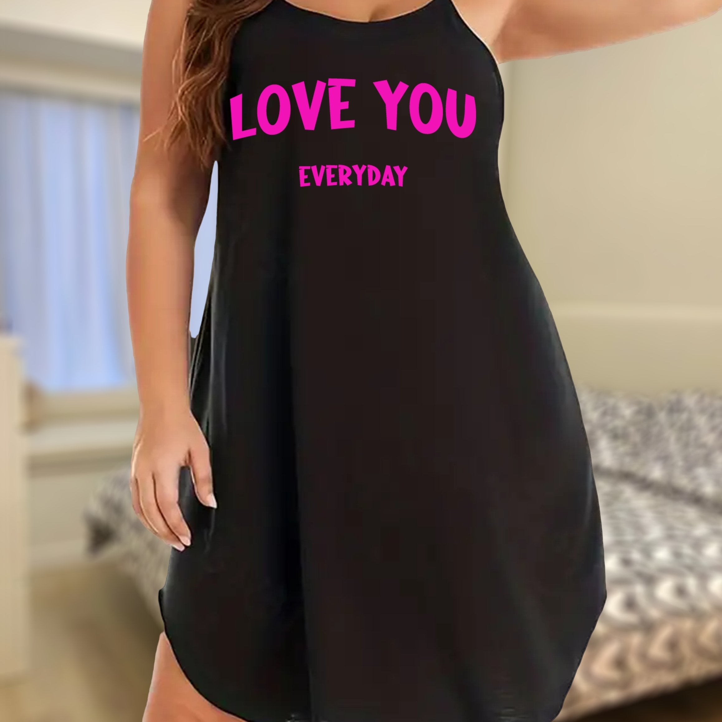  Women's Slogan Print Nightdress