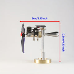 Metal Solar Windmill Model Kit Red Fan Blades High Copper Ornament