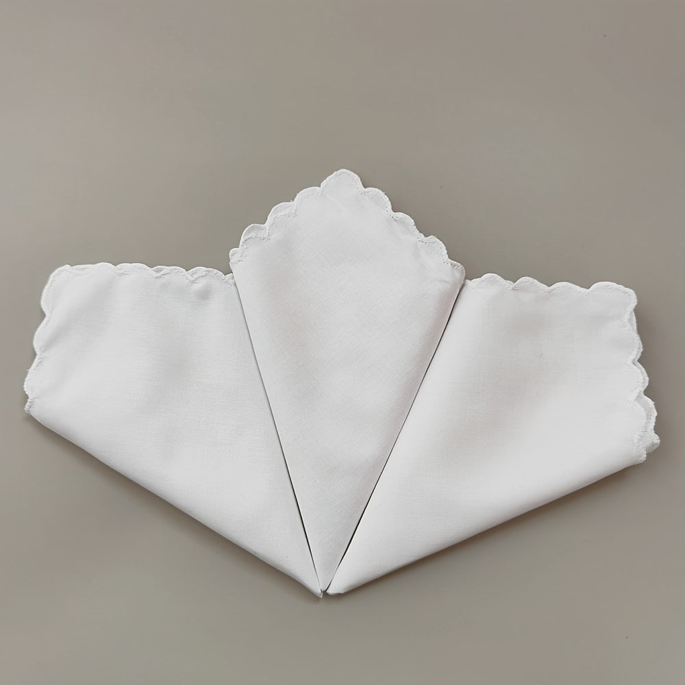 6pcs Crescent Shape Handkerchiefs for Wedding and DIY Supplies
