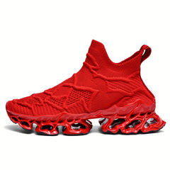 Slip On Wear Resistance Running Shoes Elastic Mesh Non Slip Sneakers