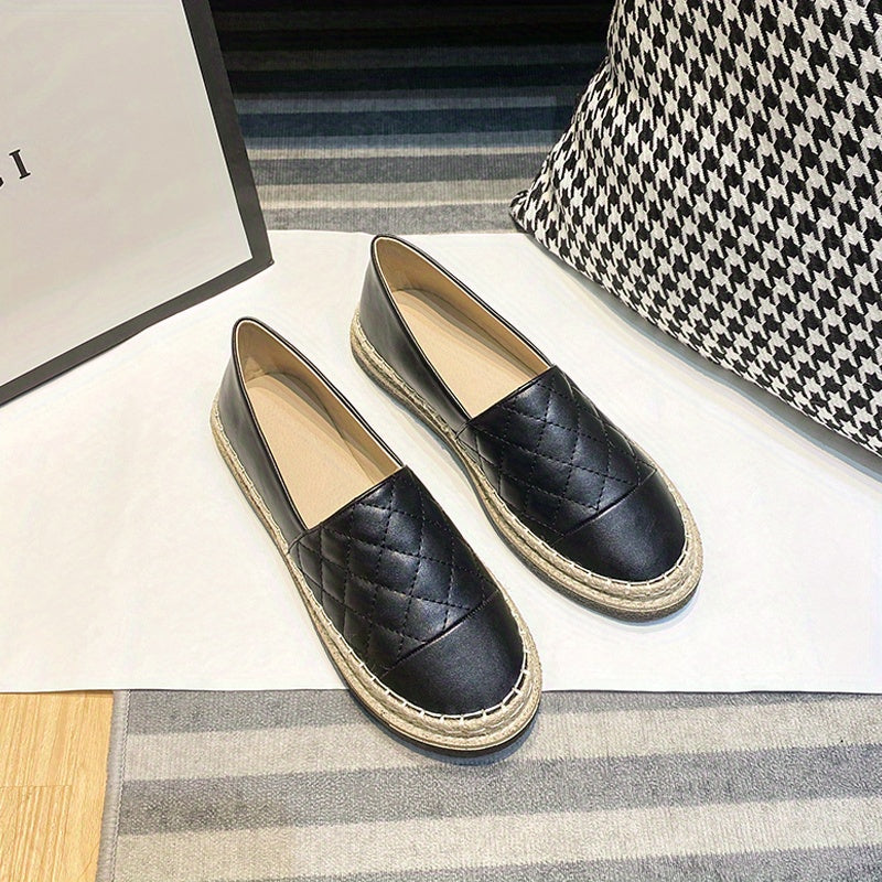 Women's Argyle Platform Loafers Slip on Low Top Casual Shoes