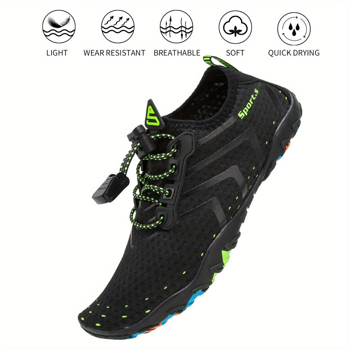 Men's Quick Drying Water Shoes Lightweight Slip On Beach Aqua Socks