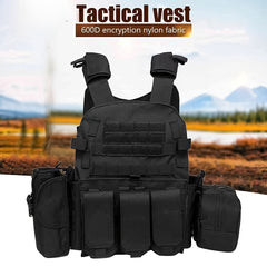 Tactical Camo Plate Carrier Vest for Camping