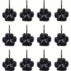 12pcs Cat Paw Print Shower Curtain Hook Bathroom Accessories