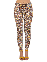 Snake Print High Waist Leggings Stretchy Skinny Pants