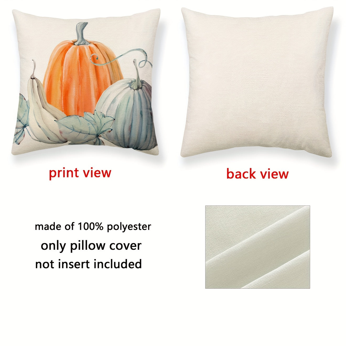 Thanksgiving Throw Pillow Covers - Fall Decor Single Sided Printed Pillowcase