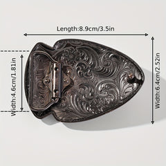 Vintage Carved Belt Buckle Western Cowboy Cowgirl Accessories