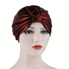 Elegant Laser Hot Stamping Turban Cap for Women