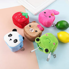 Cartoon Plush Lipstick Storage Bag Cosmetic Bag Coin Purse Zipper Wallet