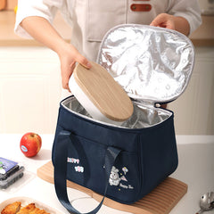 Cartoon Insulated Lunch Bag for Students Picnic Cam