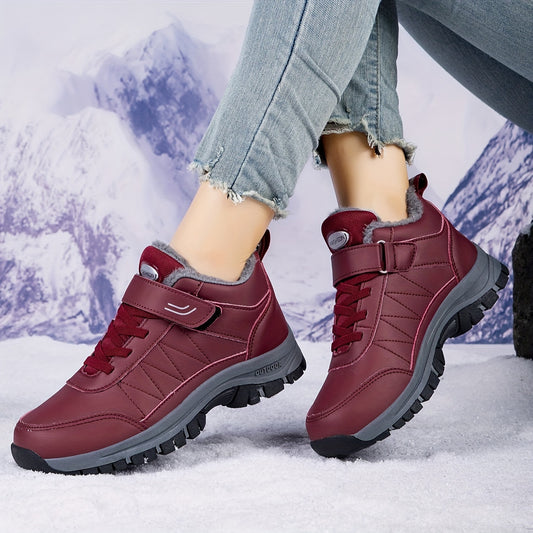 Waterproof Non Slip Snow Boots Faux Fur Lined Thermal Slip On