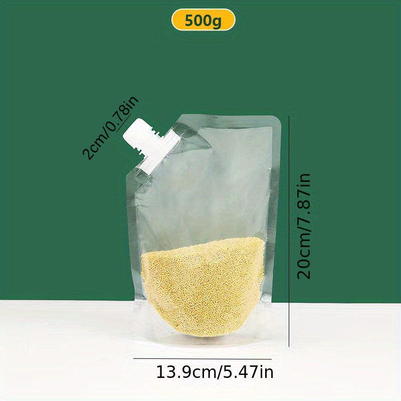 Stand Up Food Storage Bag w/ Spout Sealed Moisture Proof Handheld Nozzle