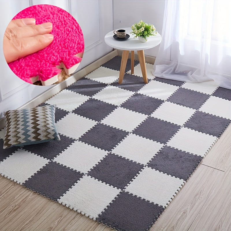 Velvet Puzzle Floor Mat for Crawling Games and Bedrooms