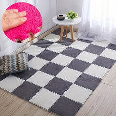 Velvet Puzzle Floor Mat for Crawling Games and Bedrooms