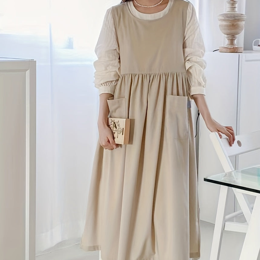 Apron Front & Rear 2-Pieces with Slit for Baking Milk Tea Barista Bib