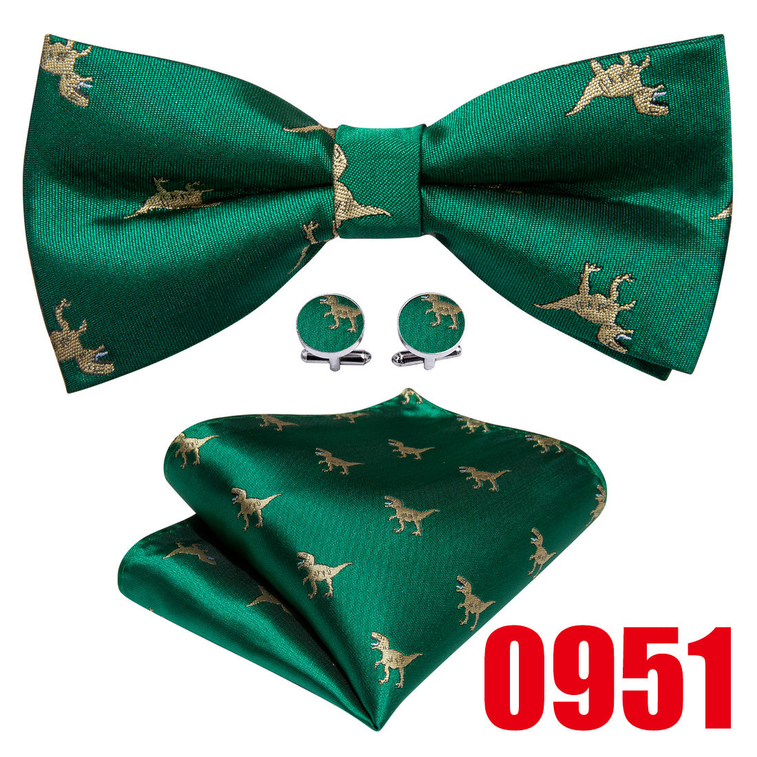 Barry Wang Mens Pre Tied Bow Tie Hanky Cufflinks Set