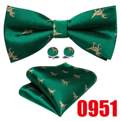 Barry Wang Mens Pre Tied Bow Tie Hanky Cufflinks Set