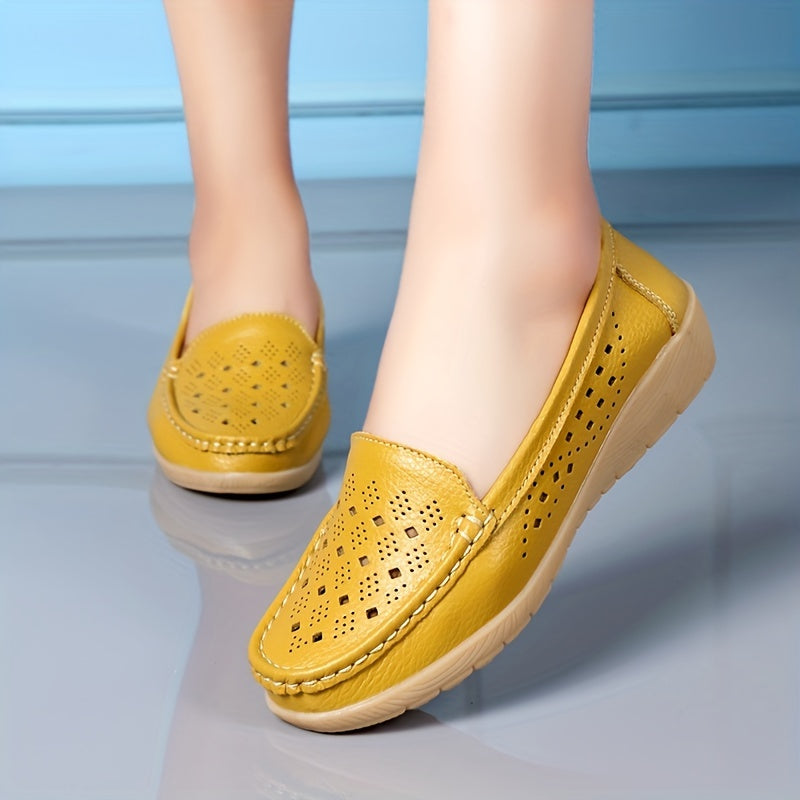 Women's Wedge Heeled Loafers Slip on Casual Shoes