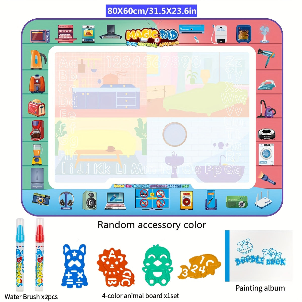 Magic Water Canvas for Kids Reusable Doodle & Letter Educational Art Toy