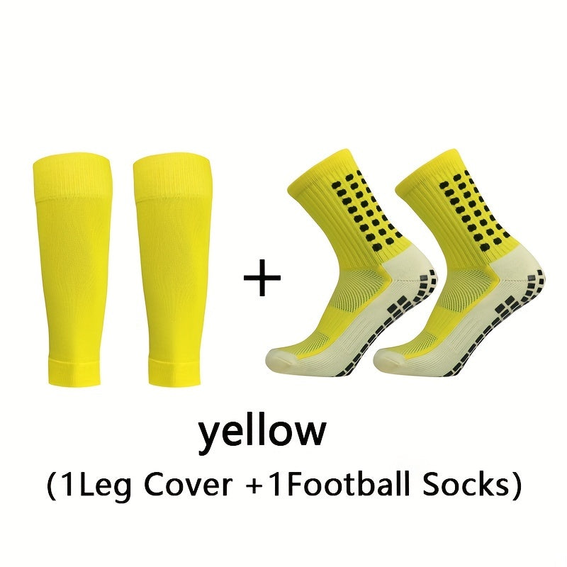 Professional Training Breathable Soccer Socks Set with Leg Cover