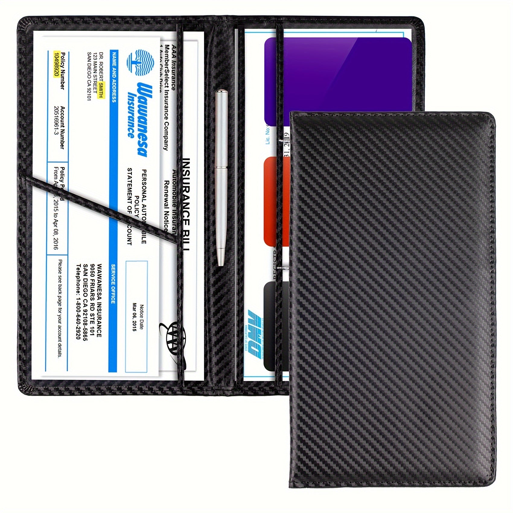 Car Registration And Insurance Holder Vehicle Glove Box Car Organizer