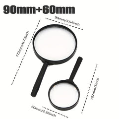 2pcs Magnifying Glass Handheld Reading Magnifier For Seniors