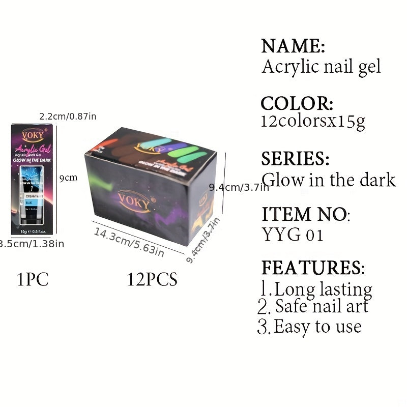 Poly Gel Nail Set 12 Colors 15g Neon Builder Poly Nail Gel Nail Enhancement Set