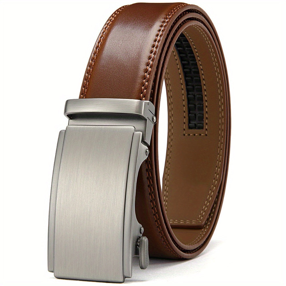 Men's Ratchet Belt Dress Leather Slide Belt