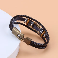 Vintage Owl PU Leather Bracelet with Zircon