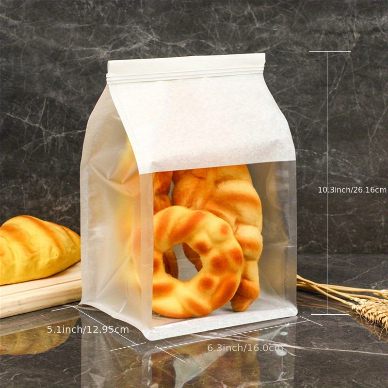10pcs Reusable Cookie Bread Storage Bags with Visible Window