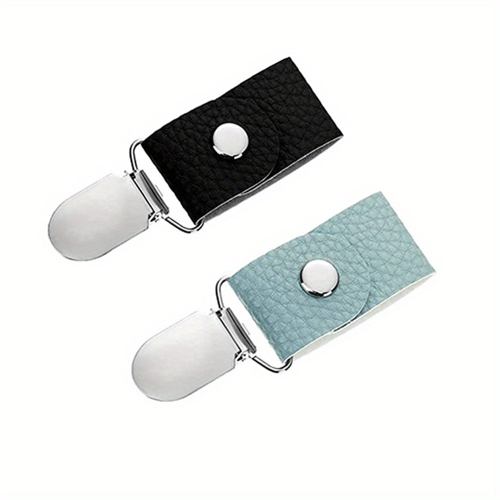 2pcs PU Leather Hat Clip For Travel Handbag Luggage Hat Keeper