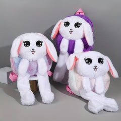 9.84in Cartoon Backpack Plush School Bag for Kids with Light