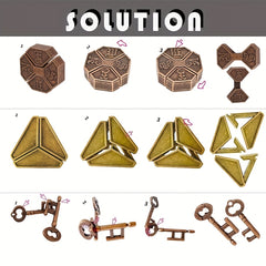 Metal Puzzle Set Brain Teaser IQ Challenge Game Gift