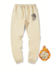 Men's Cards Print Drawstring Fleece Sweatpants