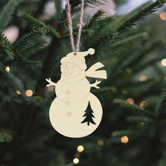 10pcs Snowman Wooden DIY Ornaments with Ropes - Christmas Decorations