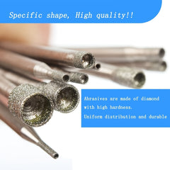 10-Piece Set of Jade Carving Tools with Diamond Grinding Heads & Jadeite Needles