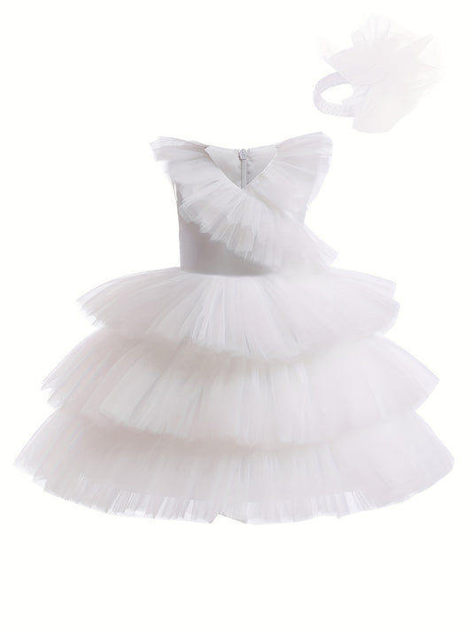 Puffy Tiered Princess Dress Grace Outfit for Wedding Birthday Party Performance