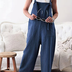  Solid Square Neck Wide Leg Jumpsuit