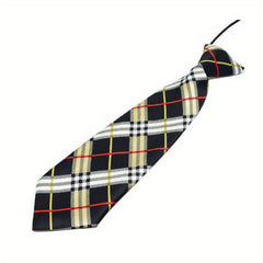 Kids Plaid Striped Elastic Tie Shirt for Boys